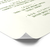 Einfache Minimalistische|Dark Sage Wedding Drinks Poster (Ecke)