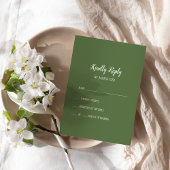 Einfache Minimalistische|Dark Sage Wedding RSVP Ca Karte