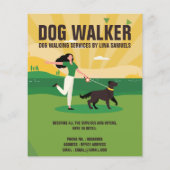 Einfache minimalistische Dog Walker Flyer (Hinten)