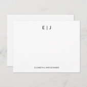 Einfache Minimalistische Doppelinitialen Personali Mitteilungskarte (Vorne/Hinten)