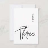 Einfache Minimalistische Drei-Tischnummern-Tabelle Einladung (Rückseite)