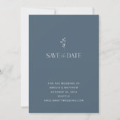 Einfache Minimalistische Dusky Blue Wedding Save The Date (Vorderseite)