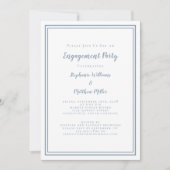 Einfache Minimalistische Dusty Blue-Engagement-Par Einladung (Vorderseite)