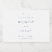 Einfache Minimalistische Dusty Blue Gastgeschenk H Schaumweinetikett (Einzelnes Label)