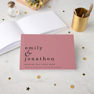 Einfache Minimalistische Dusty-Rose-Hochzeit Gästebuch