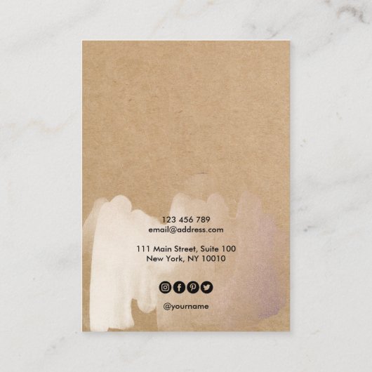 Einfache minimalistische Earring-Kette-Grafikkarte Visitenkarte (Rückseite)