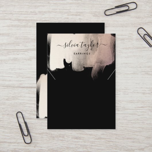 Einfache minimalistische Earring-Kette-Grafikkarte Visitenkarte (Vorderseite/Rückseite Beispiel)