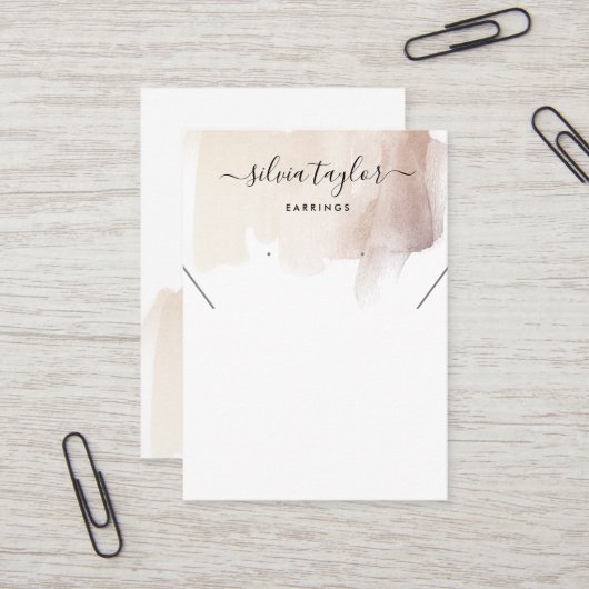 Einfache minimalistische Earring-Kette-Grafikkarte Visitenkarte (Vorderseite/Rückseite Beispiel)