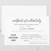 Einfache Minimalistische Echtheitsbescheinigung (Vorne/Hinten)