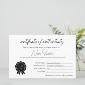 Einfache Minimalistische Echtheitsbescheinigung (Stehend Vorderseite)