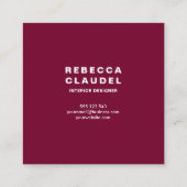 Einfache Minimalistische Editierbarkeit des Logos Quadratische Visitenkarte (Rückseite)