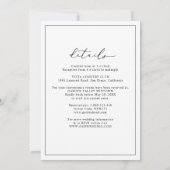 Einfache Minimalistische Einladung bei einer Hochz (Rückseite)