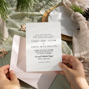 Einfache Minimalistische Einladung zur Hochzeit