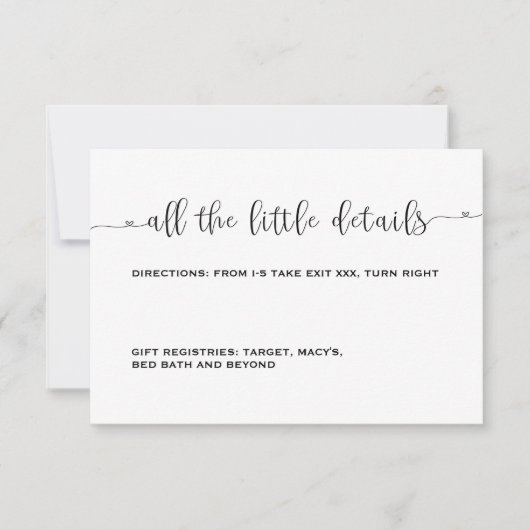 Einfache Minimalistische Einladung zur RSVP-Karte (Vorderseite)