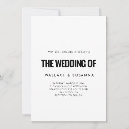 Einfache, minimalistische Einladung zur Schwarzwei