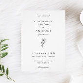 Einfache Minimalistische Elegant Classic Leaf Hoch Einladung