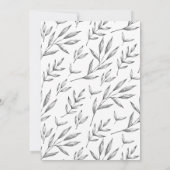 Einfache Minimalistische Elegant Classic Leaf Hoch Einladung (Rückseite)