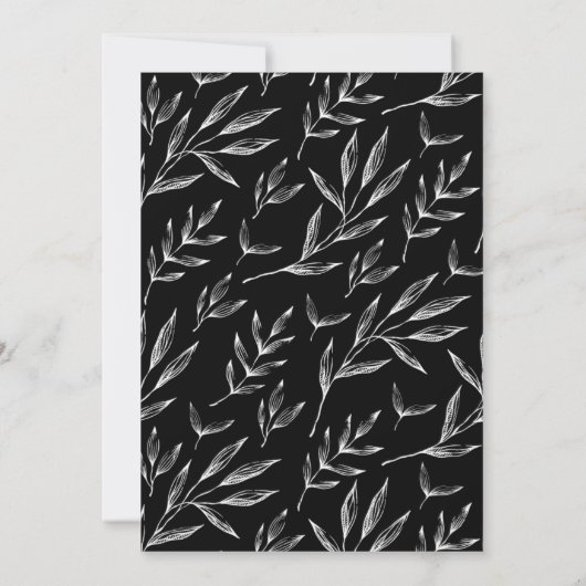 Einfache Minimalistische Elegant Classic Leaf Hoch Einladung (Rückseite)