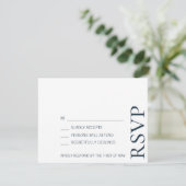 Einfache Minimalistische Elegant-Hochzeit RSVP Karte (Stehend Vorderseite)
