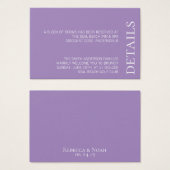 Einfache Minimalistische Elegant-Lavendel-Hochzeit (Vorne & Hinten)