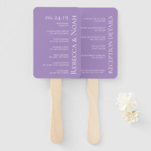 Einfache Minimalistische Elegant-Lavendel-Hochzeit Fächer
