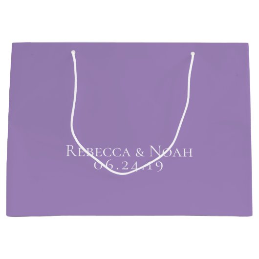 Einfache Minimalistische Elegant-Lavendel-Hochzeit Große Geschenktüte (Vorderseite)