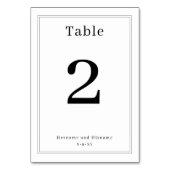 Einfache, Minimalistische Elegant-Rahmen weiß Tischnummer (Vorderseite)
