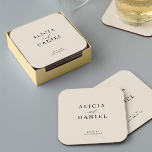 Einfache minimalistische elegante Elfenbein-Creme- Rechteckiger Pappuntersetzer