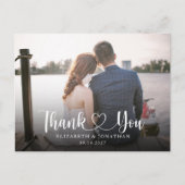 Einfache Minimalistische Elegante Foto Hochzeit Vi Postkarte (Vorderseite)