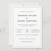 Einfache Minimalistische Elegante Hochzeit mit Gol Einladung (Vorderseite)