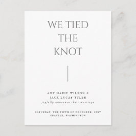 Einfache Minimalistische Elegante Hochzeitsankündi Postkarte