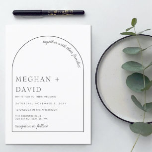 Einfache Minimalistische Elegante Moderne Arch Wed Einladung