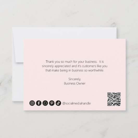 Einfache Minimalistische Elegante Moderne rosa Bus Dankeskarte (Rückseite)