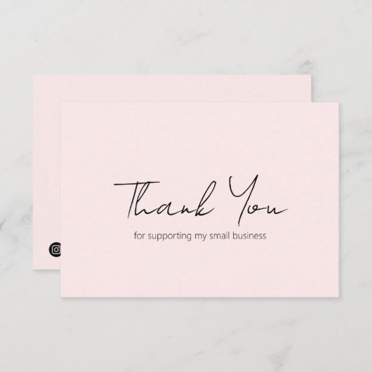 Einfache Minimalistische Elegante Moderne rosa Bus Dankeskarte (Vorne/Hinten)