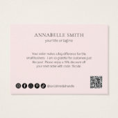 Einfache Minimalistische Elegante Moderne rosa Ort (Rückseite)