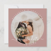 Einfache Minimalistische Elegante Paare Foto Hochz Save The Date (Vorderseite)