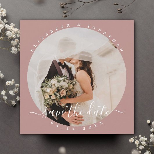 Einfache Minimalistische Elegante Paare Foto Hochz Save The Date