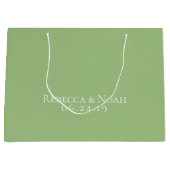 Einfache Minimalistische, elegante Sage Text Weddi Große Geschenktüte (Vorderseite)