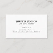 Einfache Minimalistische, elegante Schwarz-Weiß-Le Visitenkarte (Rückseite)