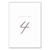 Einfache Minimalistische Elegante Tischnummer (Vorderseite)