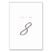 Einfache Minimalistische Elegante Tischnummer (Vorderseite)