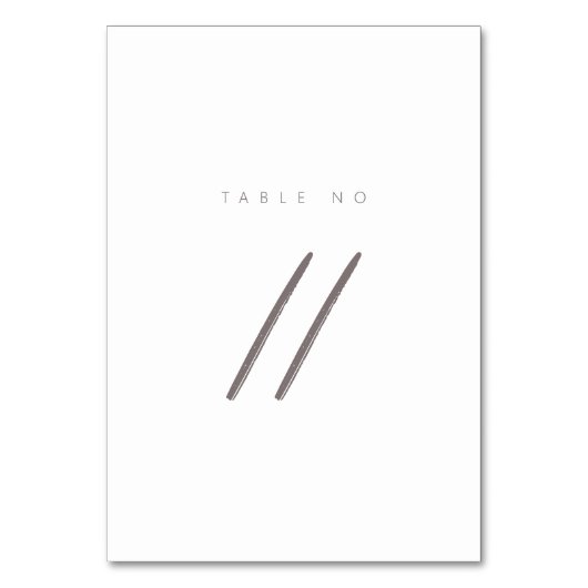 Einfache Minimalistische Elegante Tischnummer (Rückseite)
