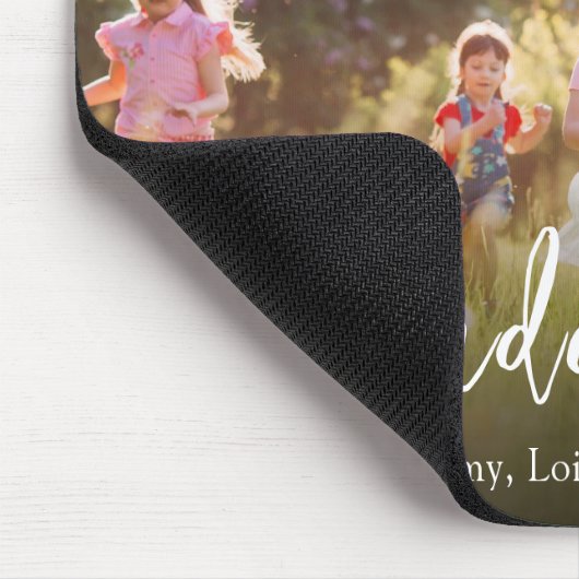 Einfache Minimalistische Enkelkinder Foto Kalligra Mousepad (Ecke)