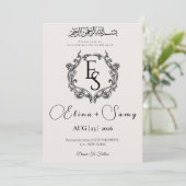 Einfache Minimalistische Ersthochzeit Einladung (Stehend Vorderseite)