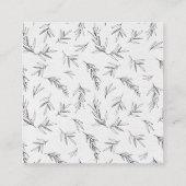 Einfache Minimalistische Eukalyptus-Hochzeit Begleitkarte (Rückseite)