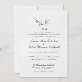 Einfache Minimalistische Eukalyptus-Hochzeit Einladung