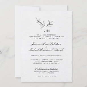 Einfache Minimalistische Eukalyptus-Hochzeit Einladung