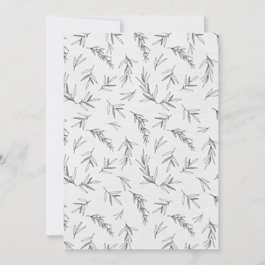 Einfache Minimalistische Eukalyptus-Hochzeit Einladung (Rückseite)