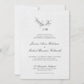 Einfache Minimalistische Eukalyptus-Hochzeit Einladung (Vorderseite)