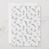 Einfache Minimalistische Eukalyptus-Hochzeit Einladung (Rückseite)